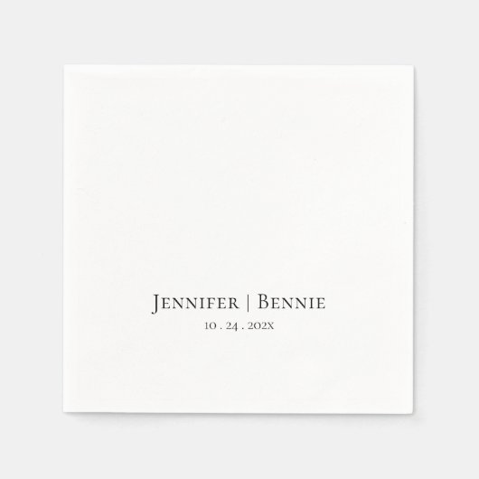 Eenvoudig Stijlvol Modern Chic Minimalist Weddensc Servet (Voorkant)