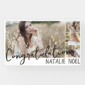 Eenvoudig Stijlvol Modern Gefeliciteerd Afstuderen Spandoek (Horizontaal)