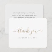 Eenvoudig stijlvol, modern Gold Typography Weddens Bedankkaart (Voorkant / Achterkant)