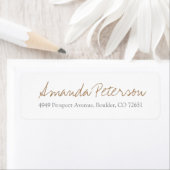 Eenvoudig stijlvol modern gouden script retouradre etiket (Insitu)