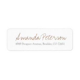 Eenvoudig stijlvol modern gouden script retouradre etiket
