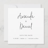 Eenvoudig stijlvol, modern minimalistisch huwelijk save the date (Voorkant)