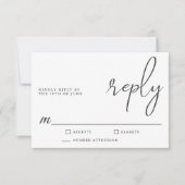 Eenvoudig Stijlvol Modern Minimalistisch Script RS RSVP Kaartje (Voorkant)