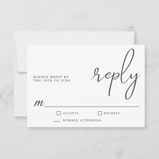 Eenvoudig Stijlvol Modern Minimalistisch Script RS RSVP Kaartje (Voorkant)
