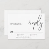 Eenvoudig Stijlvol Modern Minimalistisch Script RS RSVP Kaartje (Voorkant / Achterkant)