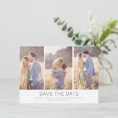 Eenvoudig stijlvol, modern multi-fotohuwelijk save the date (Staand voorkant)