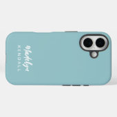 Eenvoudig Stijlvol Modern Script Naam Blauw Case-Mate iPhone Case (Achterkant (horizontaal))