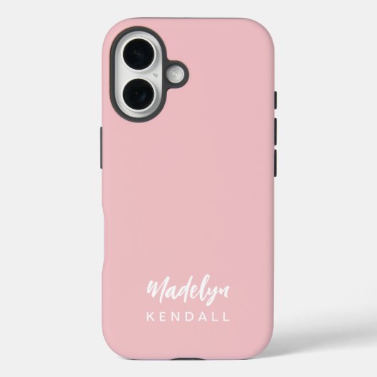 Eenvoudig Stijlvol Modern Script Naam Effen Roze Case-Mate iPhone Case (Achterkant)