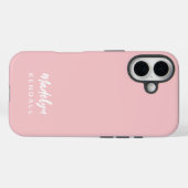 Eenvoudig Stijlvol Modern Script Naam Effen Roze Case-Mate iPhone Case (Achterkant (horizontaal))