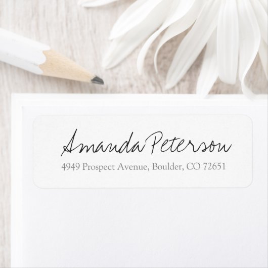 Eenvoudig stijlvol modern script retour adres etiket (Insitu)