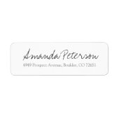 Eenvoudig stijlvol modern script retour adres etiket (Voorkant)