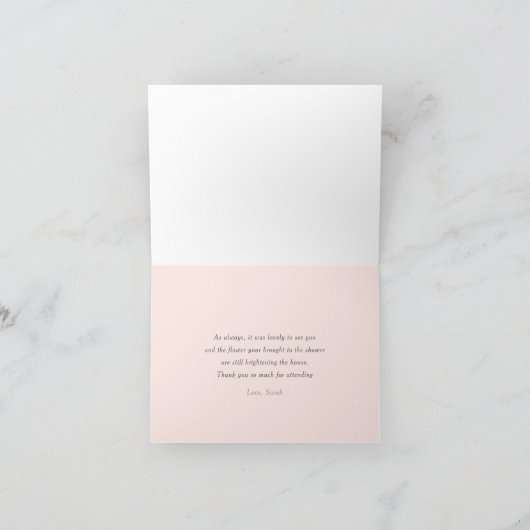 Eenvoudig stijlvol modern script roze vrijgezellen bedankkaart (Binnen)