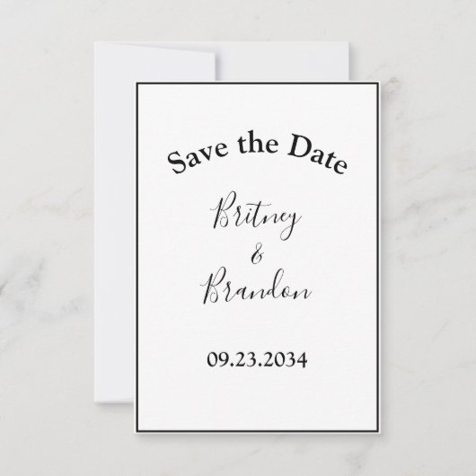 Eenvoudig Stijlvol, modern script Save The Date (Voorkant)