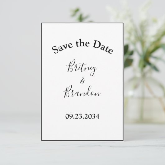 Eenvoudig Stijlvol, modern script Save The Date (Staand voorkant)