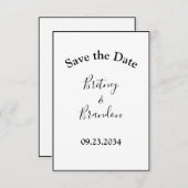 Eenvoudig Stijlvol, modern script Save The Date (Voorkant / Achterkant)