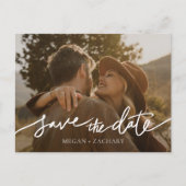 Eenvoudig Stijlvol modern Wit Manuscript sparen de Uitnodiging Briefkaart (Voorkant)