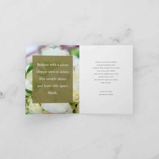 Eenvoudig stijlvol, modern, zwart-Script-fotohuwel Bedankkaart (Binnen)