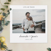 Eenvoudig stijlvol, modern, zwart-Script-fotohuwel Bedankkaart