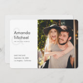 Eenvoudig Stijlvol Moderne Foto Weddenschap Sparen Save The Date (Voorkant / Achterkant)