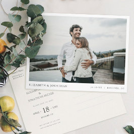 Eenvoudig Stijlvol Moderne Foto Weddenschap Sparen Uitnodiging Briefkaart