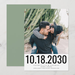 Eenvoudig Stijlvol Moedig Foto Huwelijk Save The Date