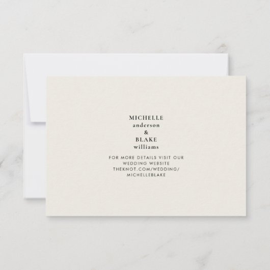 Eenvoudig stijlvol Monogram beige Save the Date We (Achterkant)