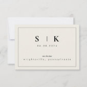 Eenvoudig, stijlvol Monogram beige Sla datum VI op (Voorkant)