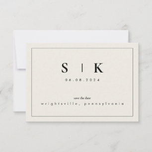Eenvoudig, stijlvol Monogram beige Sla datum VI op