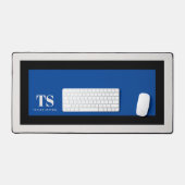 Eenvoudig Stijlvol Monogram Blauw kleurenblok Bureaumat (Keyboard & Muis)