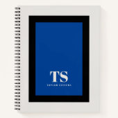 Eenvoudig Stijlvol Monogram Kleurblok Blauw Notitieboek (Voorkant)