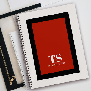 Eenvoudig Stijlvol Monogram Kleurblok  Notitieboek