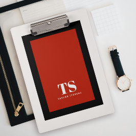 Eenvoudig stijlvol monogram kleurenblok klembord