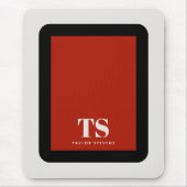 Eenvoudig stijlvol monogram kleurenblok muismat (Voorkant)