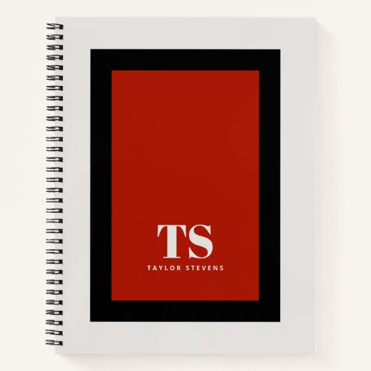 Eenvoudig stijlvol monogram kleurenblok notitieboek (Voorkant)