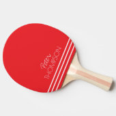 Eenvoudig & Stijlvol Monogrammed Rood Tafeltennisbatje (Zijkant)