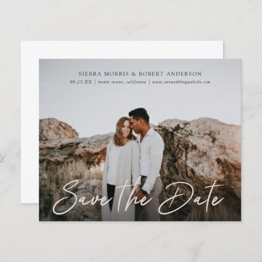 Eenvoudig Stijlvol Pen Script Budget sparen de Dat (Voorkant / Achterkant)