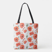 Eenvoudig Stijlvol Poppy Flowers Waterverf Pattern Tote Bag (Achterkant)
