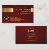 Eenvoudig, stijlvol, rood, Gold Stripe Startup Visitekaartje (Voorkant / Achterkant)