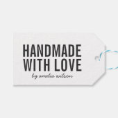 Eenvoudig Stijlvol Rustiek Handgemaakt met Liefde  Cadeaulabel (Voorkant (Horizontaal))