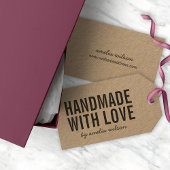 Eenvoudig Stijlvol Rustiek Handgemaakt met Liefde  Cadeaulabel