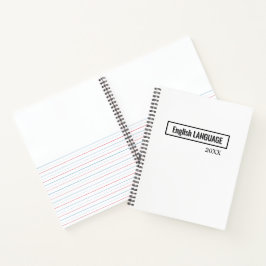 Eenvoudig stijlvol schoolvak notitieboek