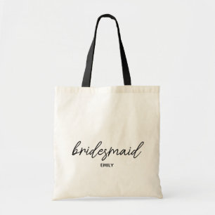 Eenvoudig Stijlvol Schrift Bruidsmeisje Gepersonal Tote Bag