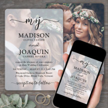 Eenvoudig stijlvol script Initialen 2 foto bruilof