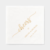 Eenvoudig stijlvol script juicht moderne bruiloft folie servetten (Voorkant)