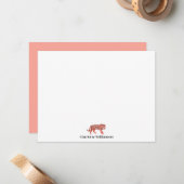 Eenvoudig, stijlvol, speciaal ontworpen stationerr notitiekaartje (Voorkant / Achterkant in situ)