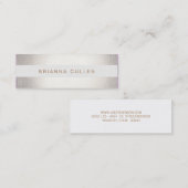 Eenvoudig stijlvol, striped FAUX Silver Elegant Mini Visitekaartje (Voorkant / Achterkant)