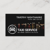 Eenvoudig stijlvol verkeerslicht Bokeh Night Taxi Visitekaartje (Voorkant)