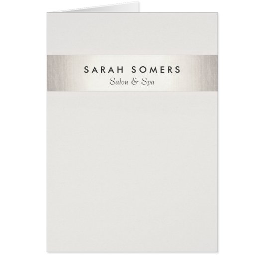 Eenvoudig stijlvol wit modern FAUX zilver gestreep (Voorkant)