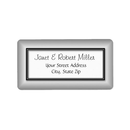 Eenvoudig stijlvol zilver retouradres etiket (Voorkant)