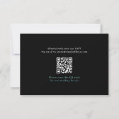 Eenvoudig Stijlvol Zwart Wit Modern QR Code Bruilo RSVP Kaartje (Achterkant)